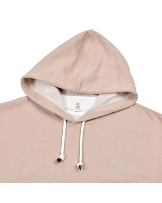 Brunello Cucinelli Natural Drawstring-Hood Cotton Hoodie for men