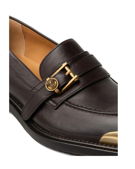 Versace Black Round-Toe Loafers
