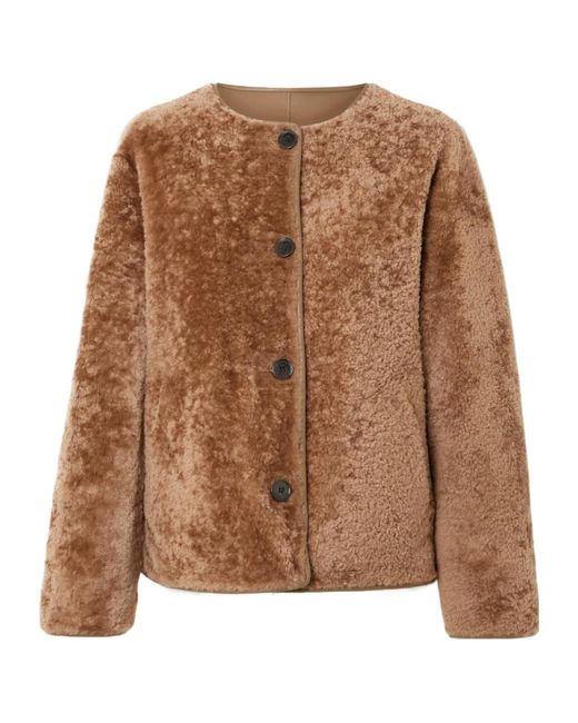 Arma Brown Reversible Leather And Shearling Jacket