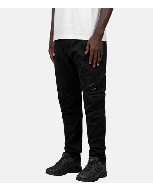 C P Company Black Pocket-Detail Track Pants for men