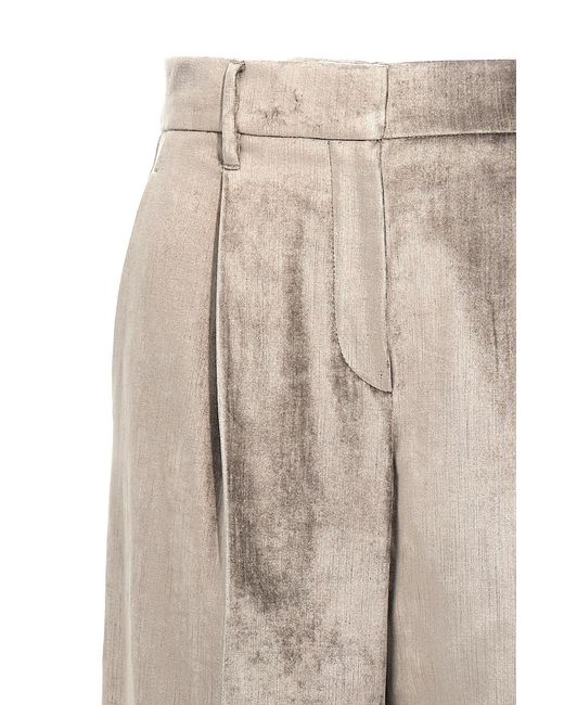 Brunello Cucinelli Gray Chenille Straight Leg Pants