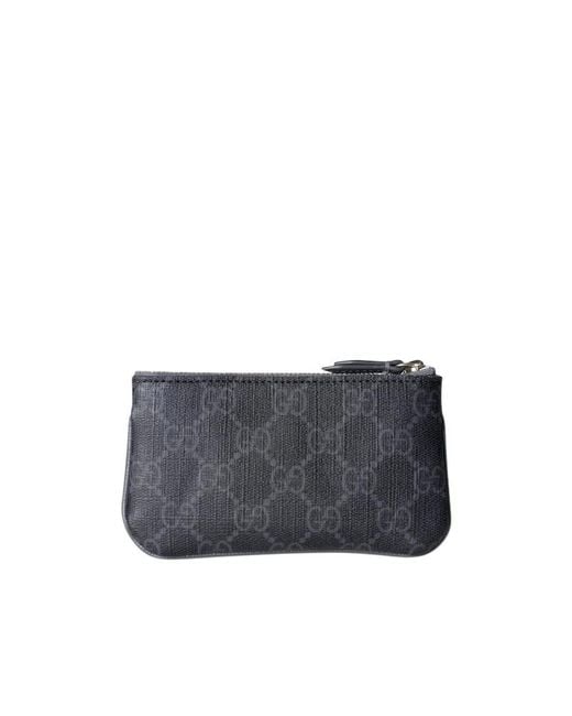 Gucci Gray Monogrammed Zip-Up Key Case for men