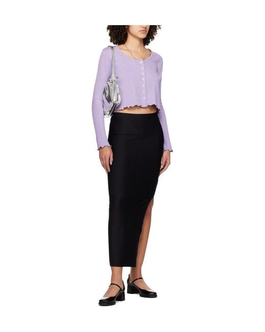A.P.C. Purple Lettuce Rimmed Knitted Cardigan