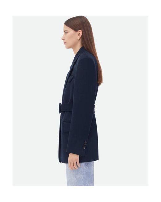 Bottega Veneta Blue Classic Labels Belted Coat
