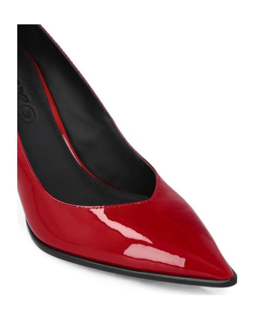Pinko Red Patent Pointed-Toe Heeled Pumps