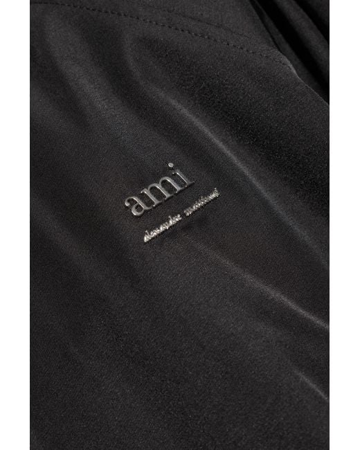AMI Black Twill Bomber Jacket for men