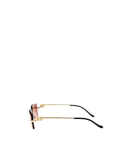 Cartier Pink Rectangular Frame Sunglasses for men