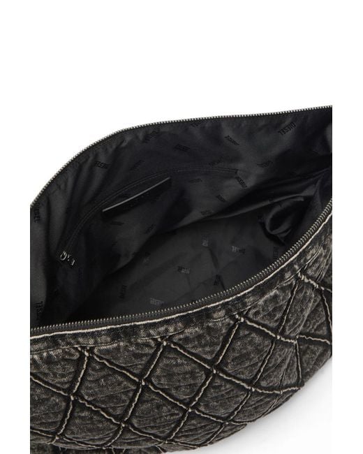 DIESEL Black Charm-D Quilted Shoulder Bag