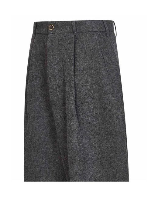 Uma Wang Gray Casual Pants With Belt Loops for men