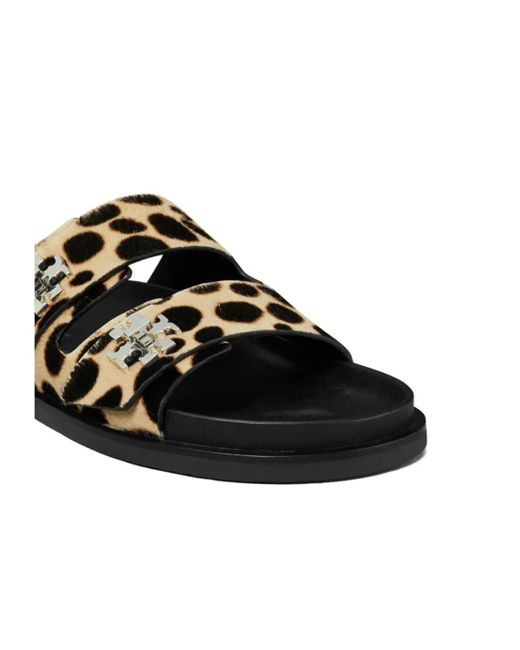 Tory Burch Black Turnlock Sport Slides