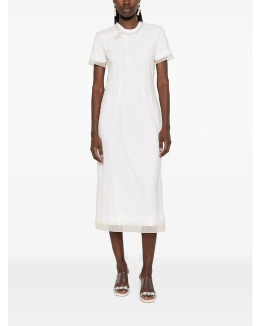Simone Rocha White Layered Embellished Dress