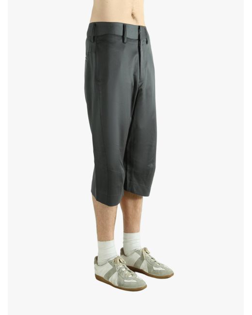 Omar Afridi Gray Panelled Wool Shorts for men
