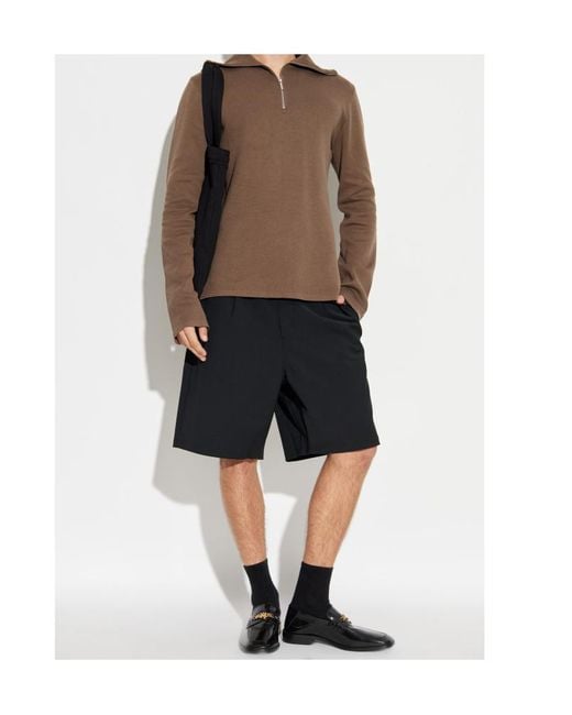 Entire studios Brown Lapel Sweater for men