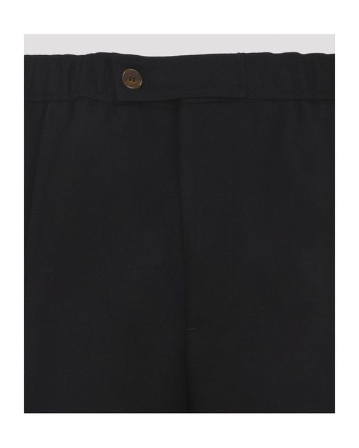 Lanvin Black Elasticated-Cuff Straight Leg Trousers for men