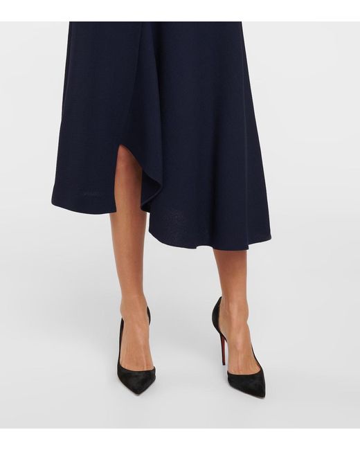 Roland Mouret Blue V-Neck Zipper Dress