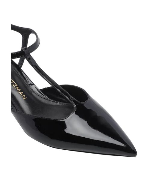 Stuart Weitzman Black Pointed-Toe High-Heeled Sandals