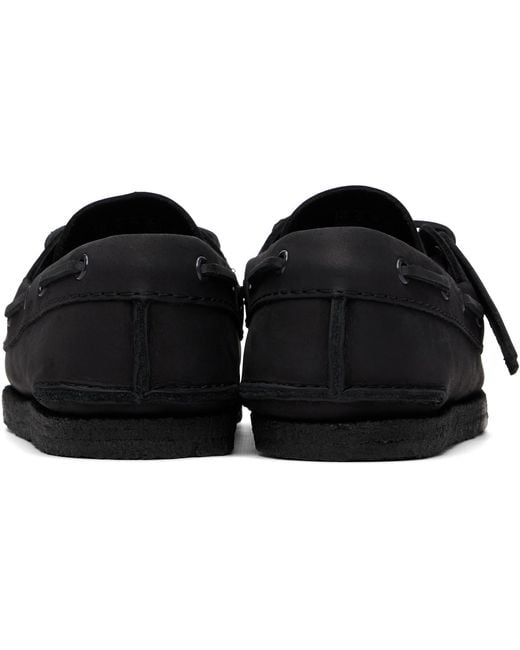 Clarks Black Godney Boat Shoes for men