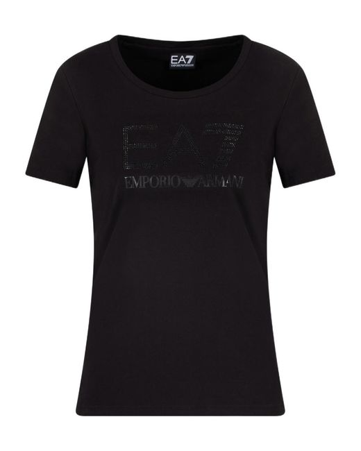 EA7 Black Logo-Detail T-Shirt