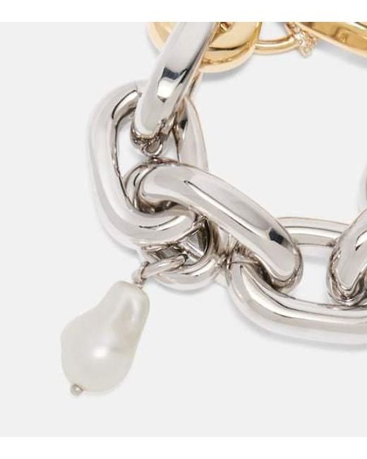 Rabanne Metallic Embellished Chain Bracelet