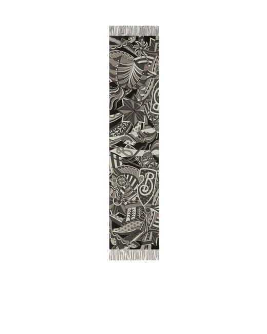Burberry Gray Carousel Ekd Scarf for men
