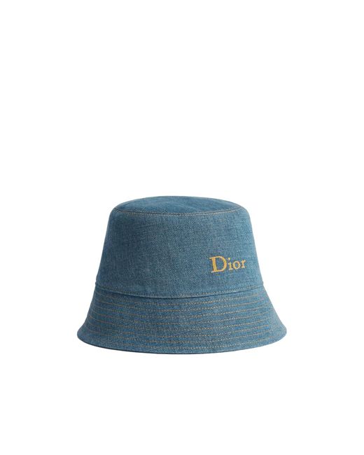 Dior Blue Teddy-D Small Brim Bucket Hat