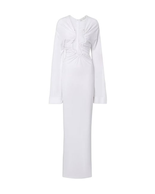Christopher Esber White Salacia Ruched Maxi Dress