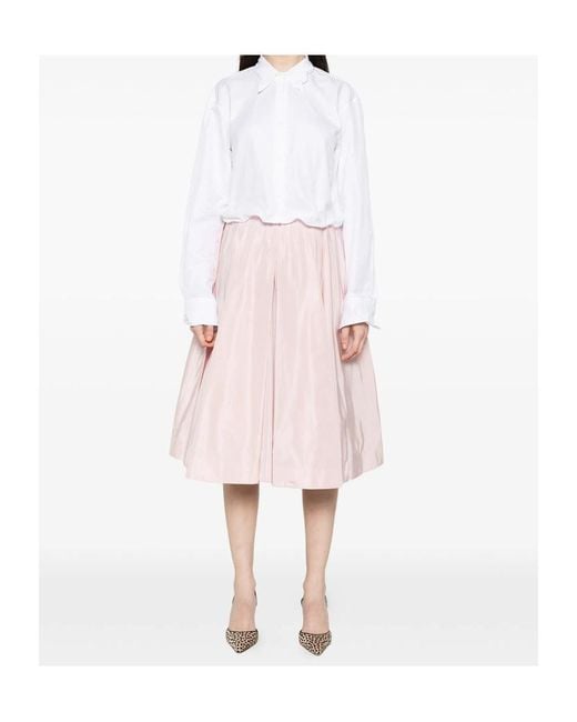 Prada Pink Pocketed Midi A-Line Skirt