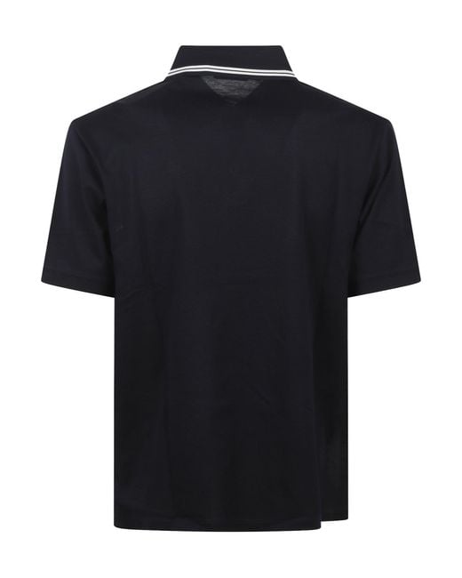 Herno Black Buttoned Polo Shirt for men