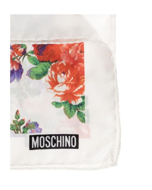 Moschino White Floral Travel Scarf for men