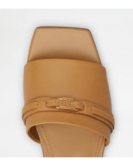 Tod's Multicolor Square-Toe Flat Sandals