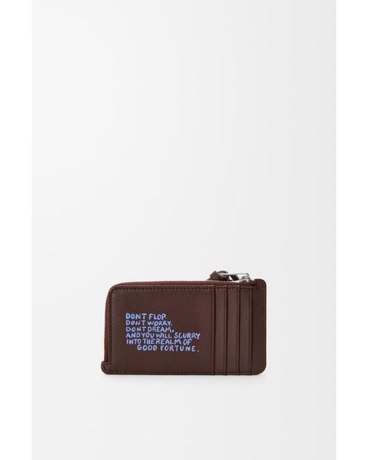 Loewe Brown Cat-Patterned Card Holder And Coin Purse for men