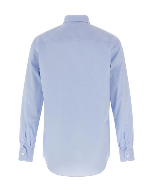 Brioni Blue Long-Sleeved Buttoned Shirt for men