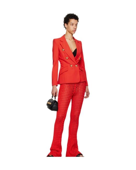Moschino Red Logo Blazer
