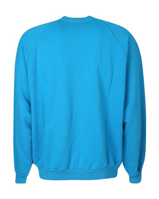 Sunnei Blue Logo Printed Crewneck Sweatshirt for men