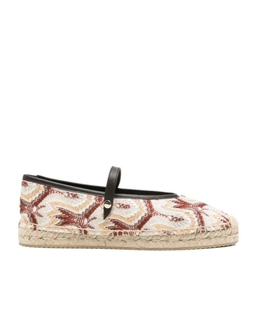 Missoni White Patterned Strappy Espadrilles