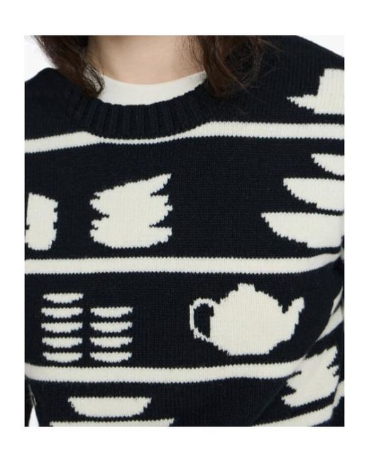 J.W. Anderson Black Jw Anderson All-Over Patterned Crewneck Jumper