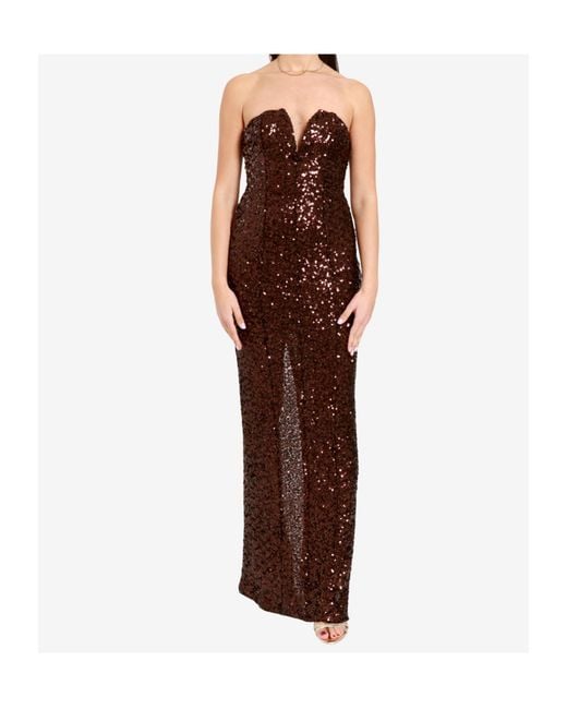 Aniye By Brown Sequin Dress
