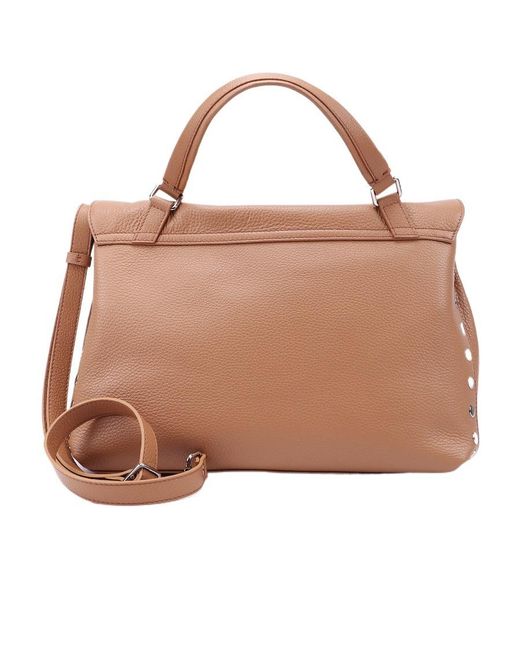 Zanellato Brown Rivet Shoulder Bag