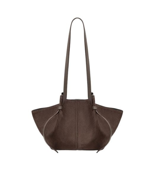 Yuzefi Brown Mochi Drawstring Shoulder Bag