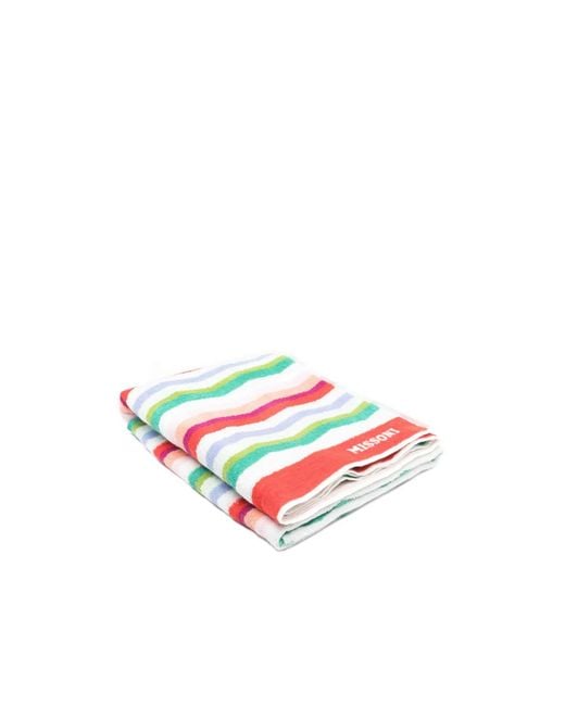 Missoni White Home Zigzag Pattern Terry Towel for men