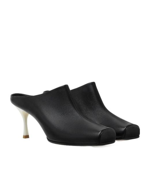 MM6 by Maison Margiela Black Square Toe Ballerina Mules