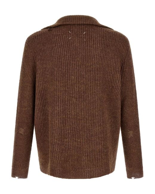 Maison Margiela Brown Summer Shetland Knit Jumper for men