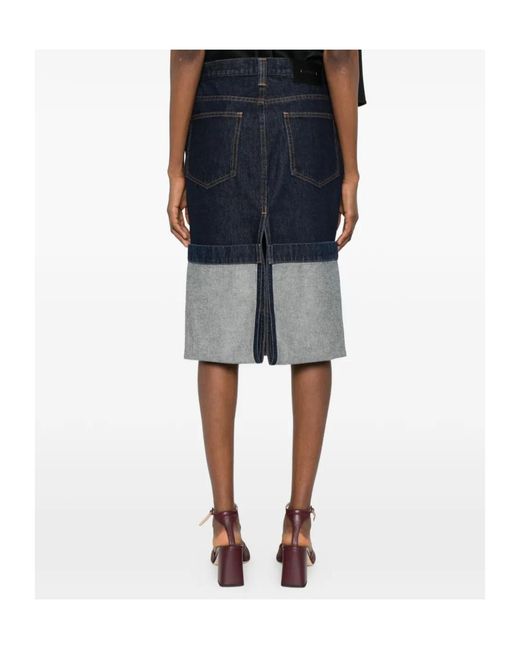 Khaite Blue Belt Loop Midi Skirt