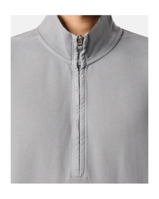 Stone Island Gray Regular-Fit Half-Zip Sweatshirt With Ribbed Inserts for men