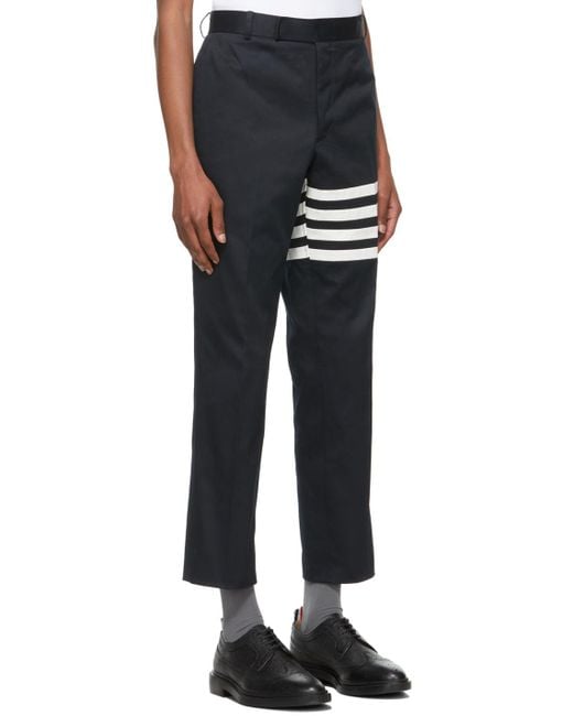 Thom Browne Blue Bar Chino Trousers for men