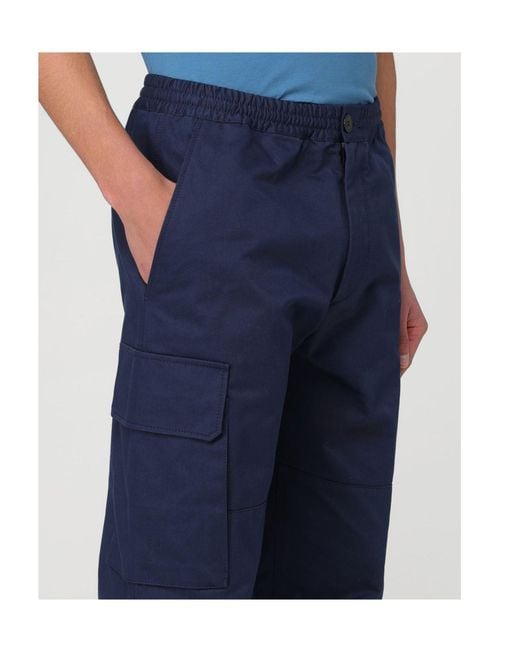 Marni Blue Straight-Leg Cotton Cargo Trousers for men