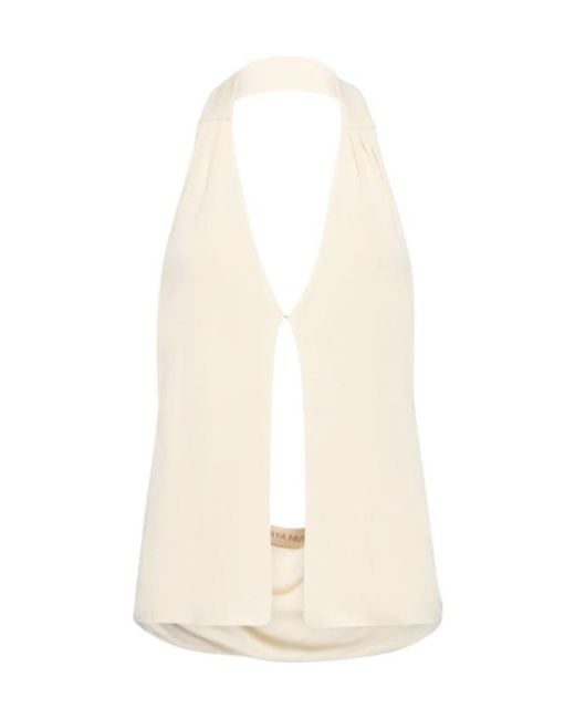 AYA MUSE White Tio Backless Jersey Knit Top