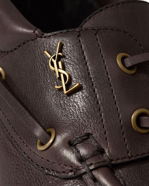 Saint Laurent Brown Round-Toe Casual Shoes for men