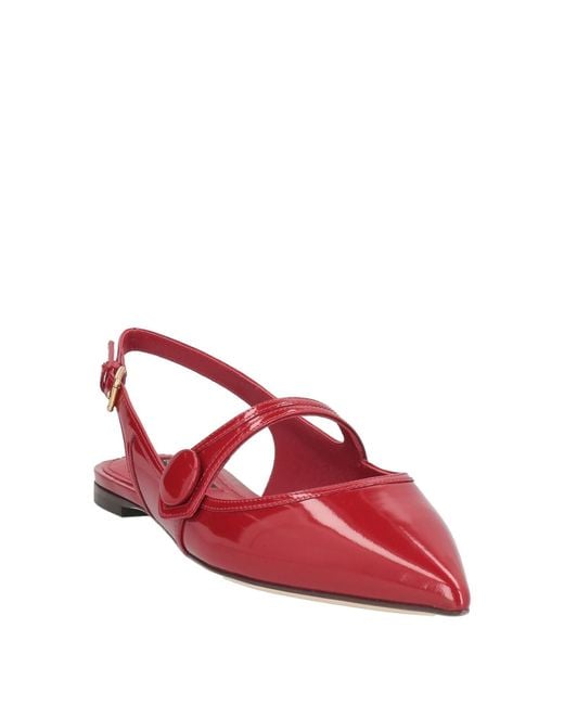 Dolce & Gabbana Red Patent Leather Flat Shoes