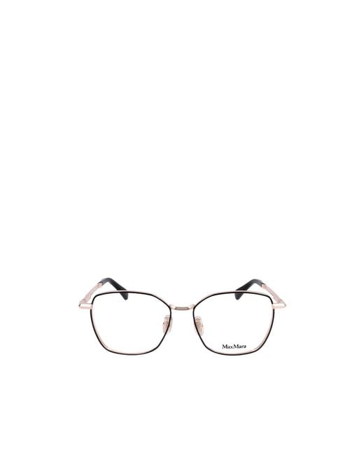 Max Mara White Full-Rimmed Plano Lenses